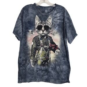 The Mountain Sz L Tom Cat Pilot Tie Dye T Shirt Mens Large Graphic Tee Top Style